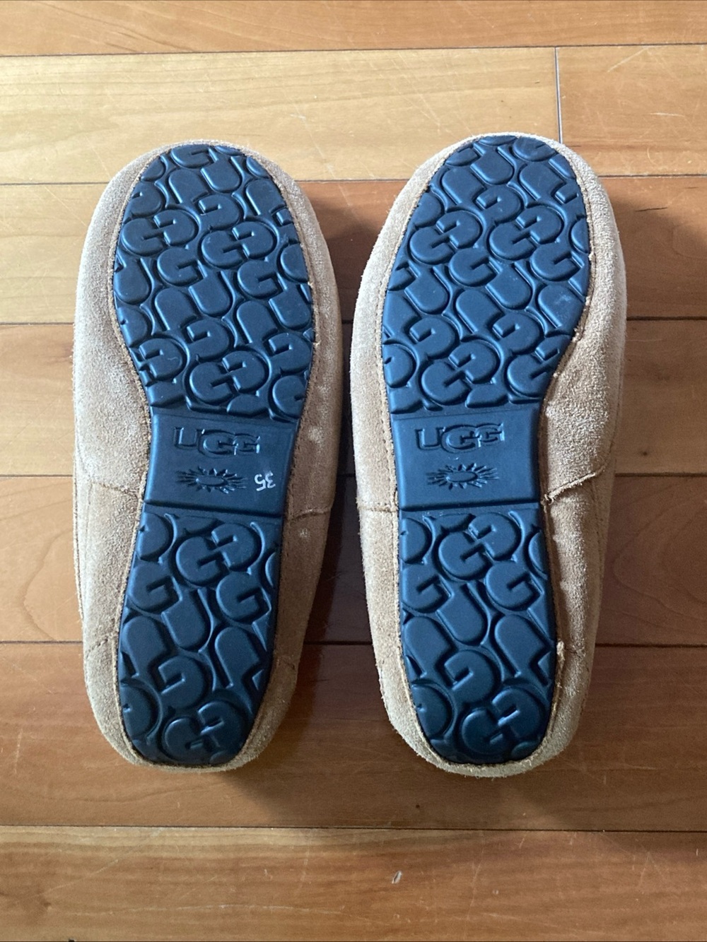 UGG Men's Tan Suede Ascot suede Slippers mocassins men’s size 12 NEW - Picture 6 of 6